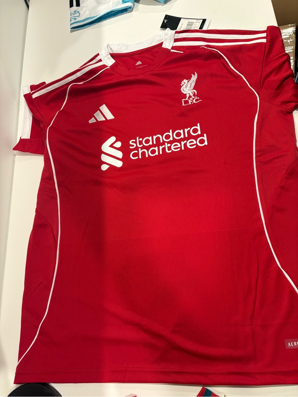 Liverpool FC Adidas Red Home Jersey with Mohamed Salah 2XL SLIM FIT